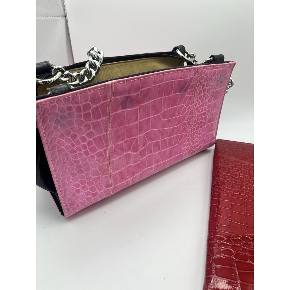 Miche Classic Purse w/ 2 Interchangeable Shells Red Pink Croc Faux Leather - Picture 9 of 9